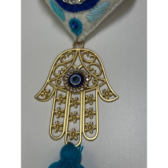 Evil Eye Hamsa Hand Large Hanging Charm - Picture 2 of 4